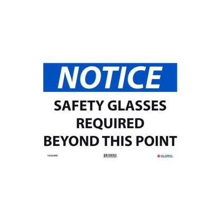 Nmc Notice Safety Glasses Required Beyond This Point 10x14 Rigid Plastic GLON18RB